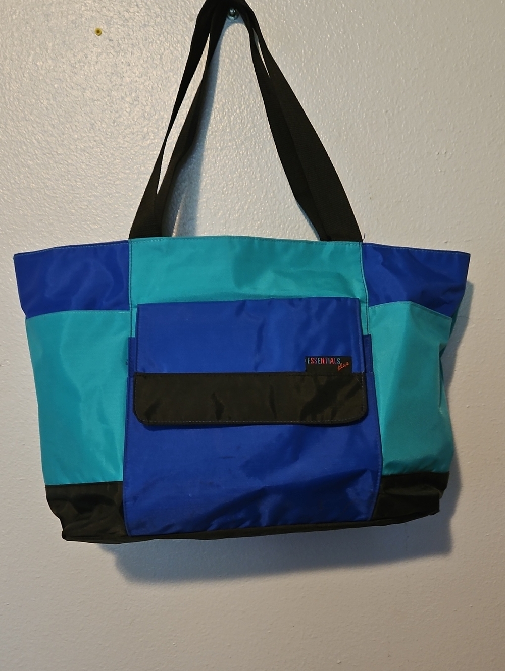 ESSENTIALS Blue & Teal Duffel Bag with Black Trim